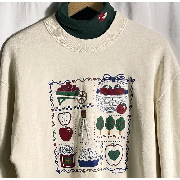 Tops - Vintage Gopher Sport Women M Sweatshirt Puff Print Fall Theme Mock Turtleneck